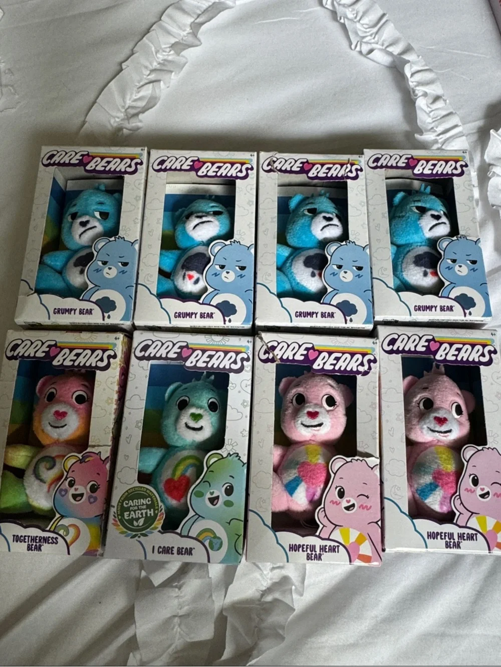 Care Bears mini Plush Lot - Blue, Pink, Green (Boxed Characters)